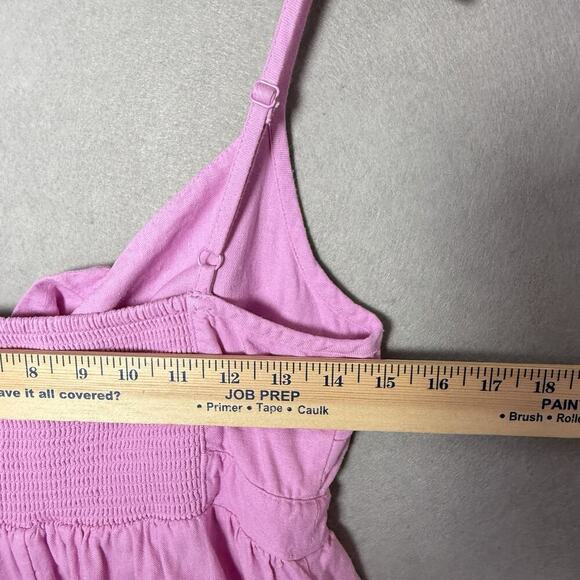 Old Navy Pink Linen Blend A-Line Sleeveless Tank Mini Dress Cottagecore Boho S - Picture 10 of 11